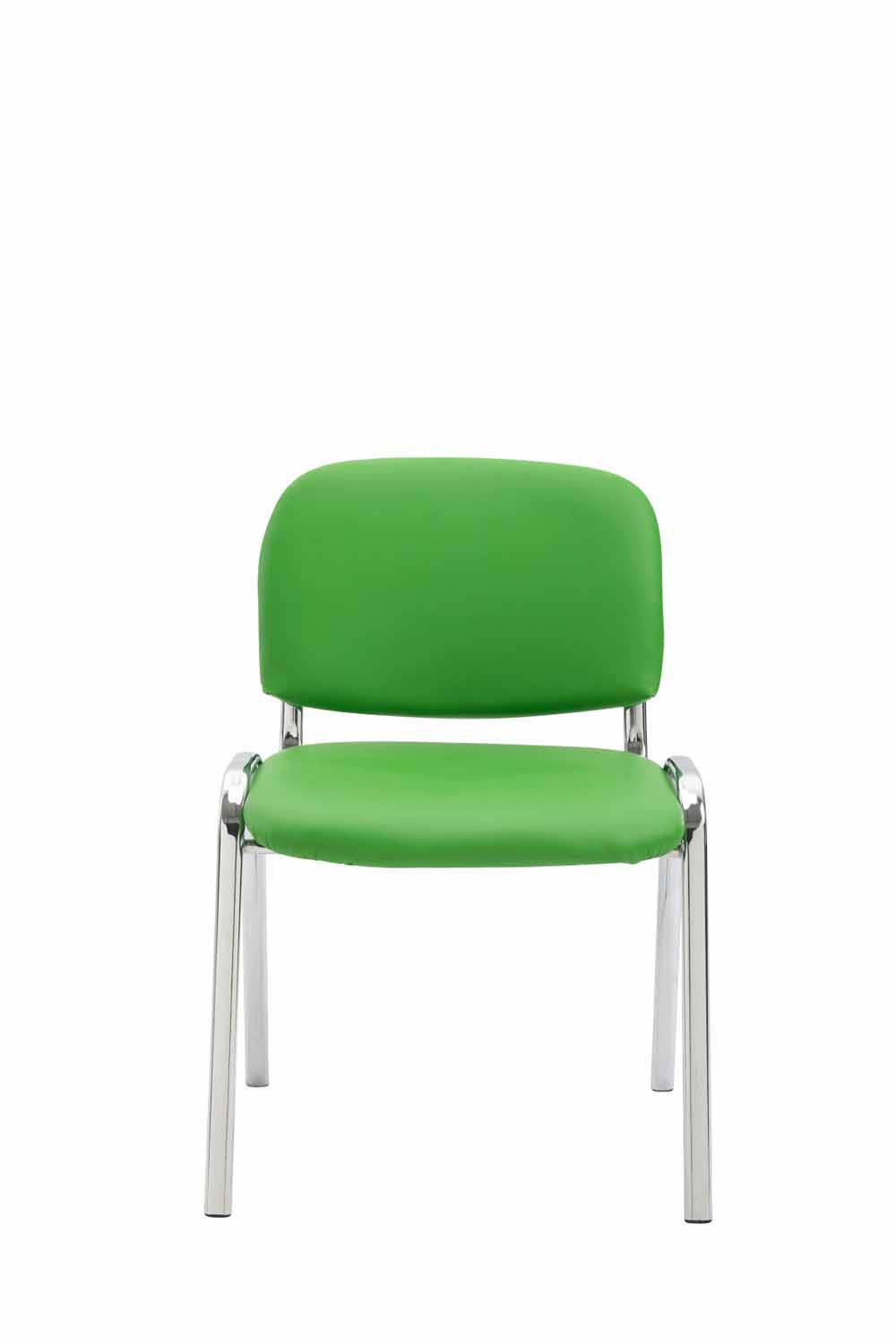 BESUCHERSTUHL Keen, Kunstleder mit Gestell in Chromoptik / Bezug Grün - Chromfarben/Grün, Textil/Metall (54/79/48cm) - TPFLiving