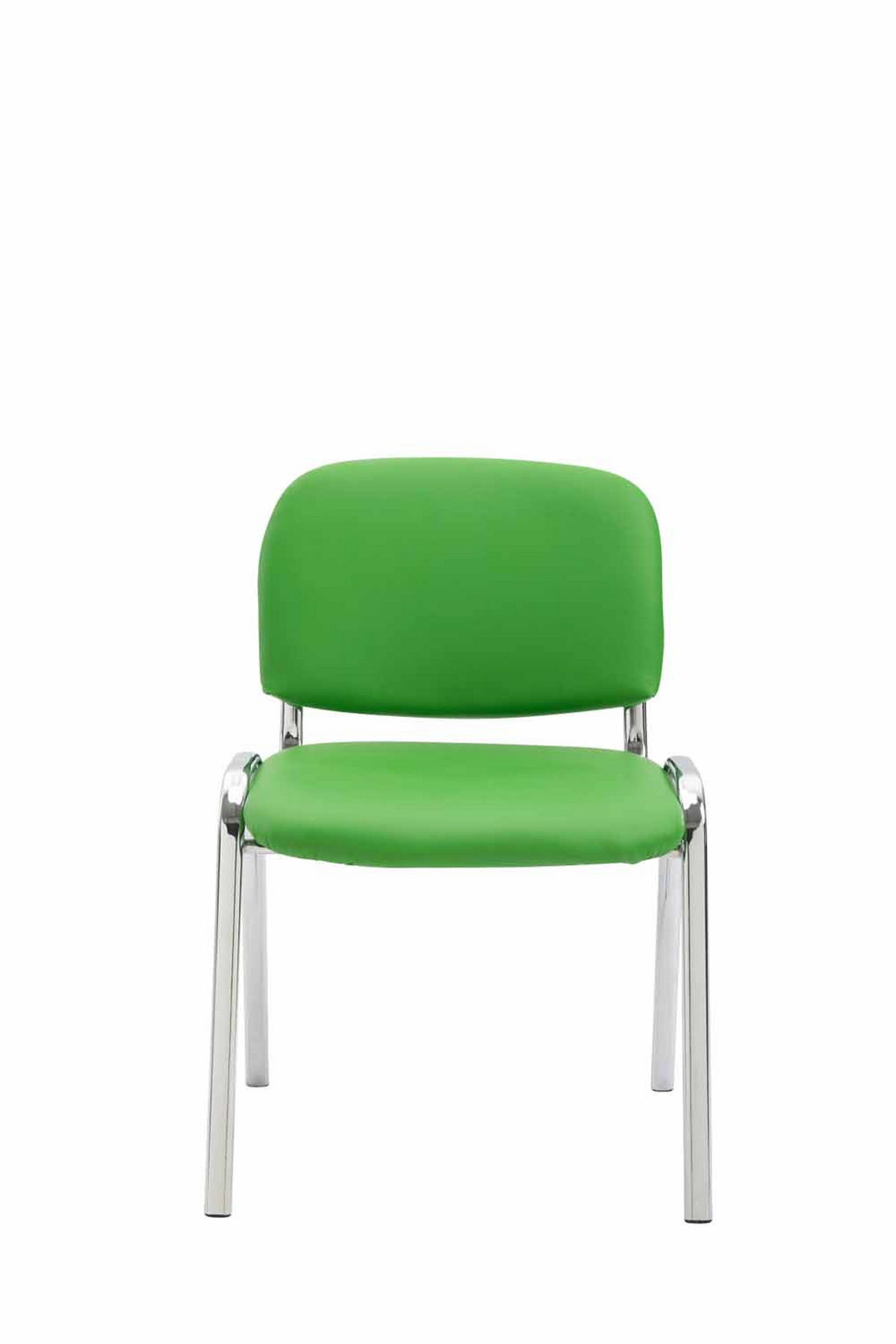 BESUCHERSTUHL Keen, Kunstleder mit Gestell in Chromoptik / Bezug Grün - Chromfarben/Grün, Textil/Metall (54/79/48cm) - TPFLiving