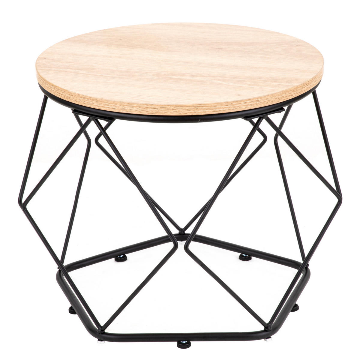 BEISTELLTISCH 2er-Set - Eiche Dekor / Schwarz - Eichefarben/Schwarz, Holzwerkstoff/Kunststoff (50/50/40cm) - home24