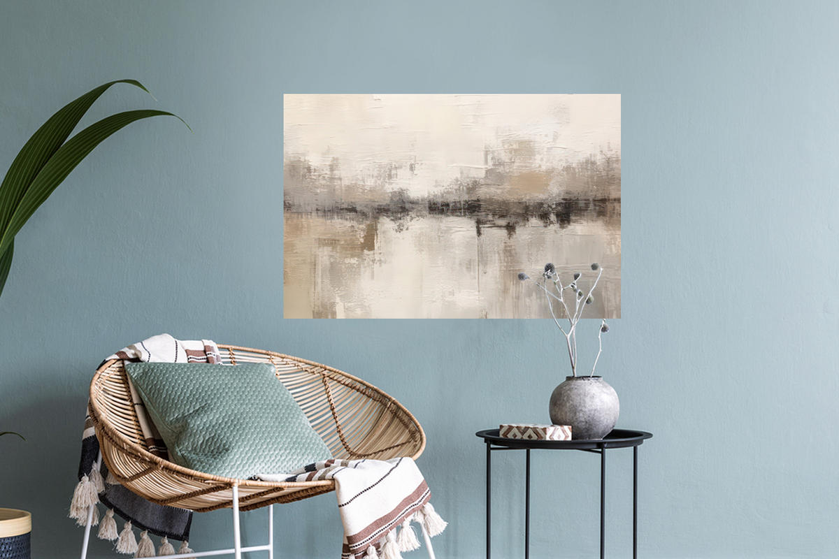 WANDTATTOO Moderne Kunst - Abstrakt - Beige 60x40 cm - Beige, Kunststoff (60/40/0.1cm) - MuchoWow