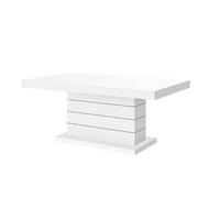 COUCHTISCH rechteckig Weiß matt Weiß Hochglanz auziehbar höhenverstellbar 120/70/50 cm - Weiß, Holzwerkstoff (70/120/50cm)
