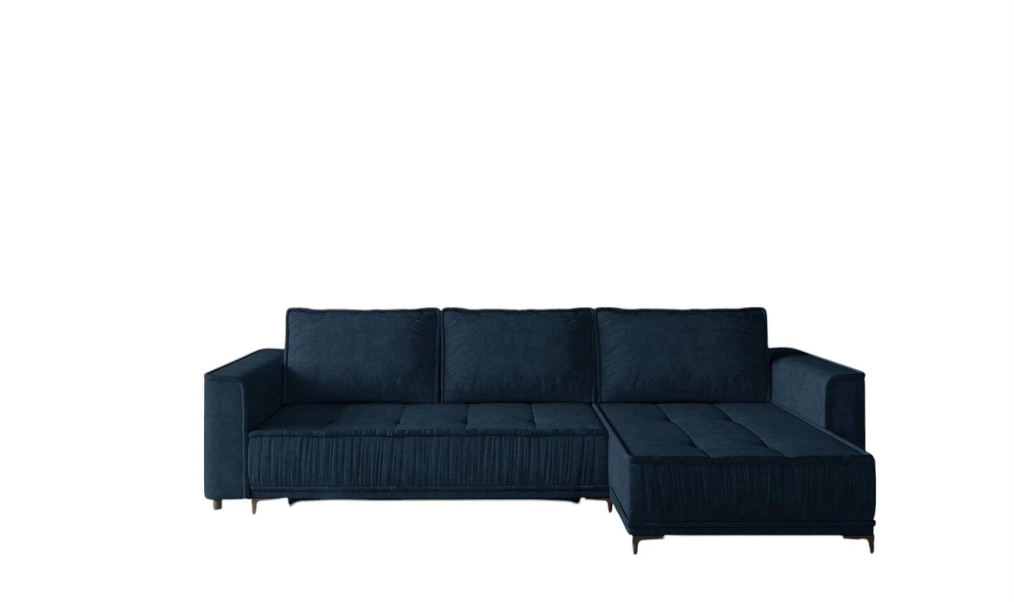 ECKSOFA Juna Mit Schlaffunktion - Dunkelblau, Holzwerkstoff/Textil (240/140cm) - Fun Möbel