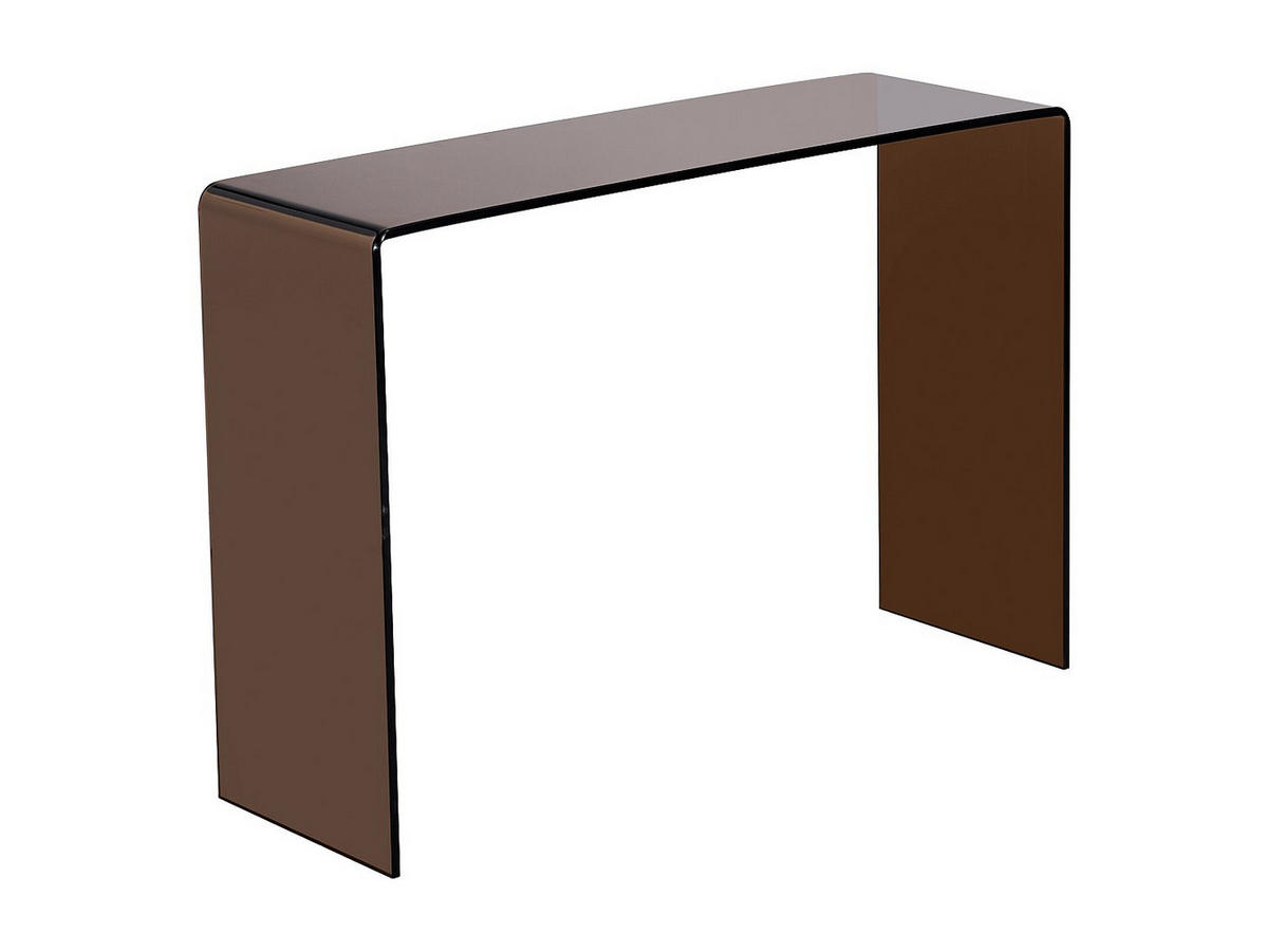 KONSOLENTISCH - 110 cm x 35 cm - Glas - Transparent, Braun - ALONZO - Transparent/Braun, Glas (35/110/75cm) - Vente-Unique