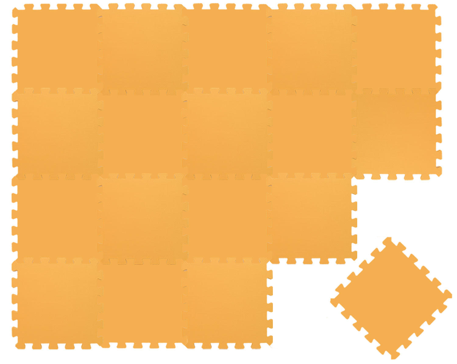 SPIELMATTE ab Null - 180/90/1 cm Puzzlematte Gelb - Gelb, Kunststoff (30/30cm) - Littletom