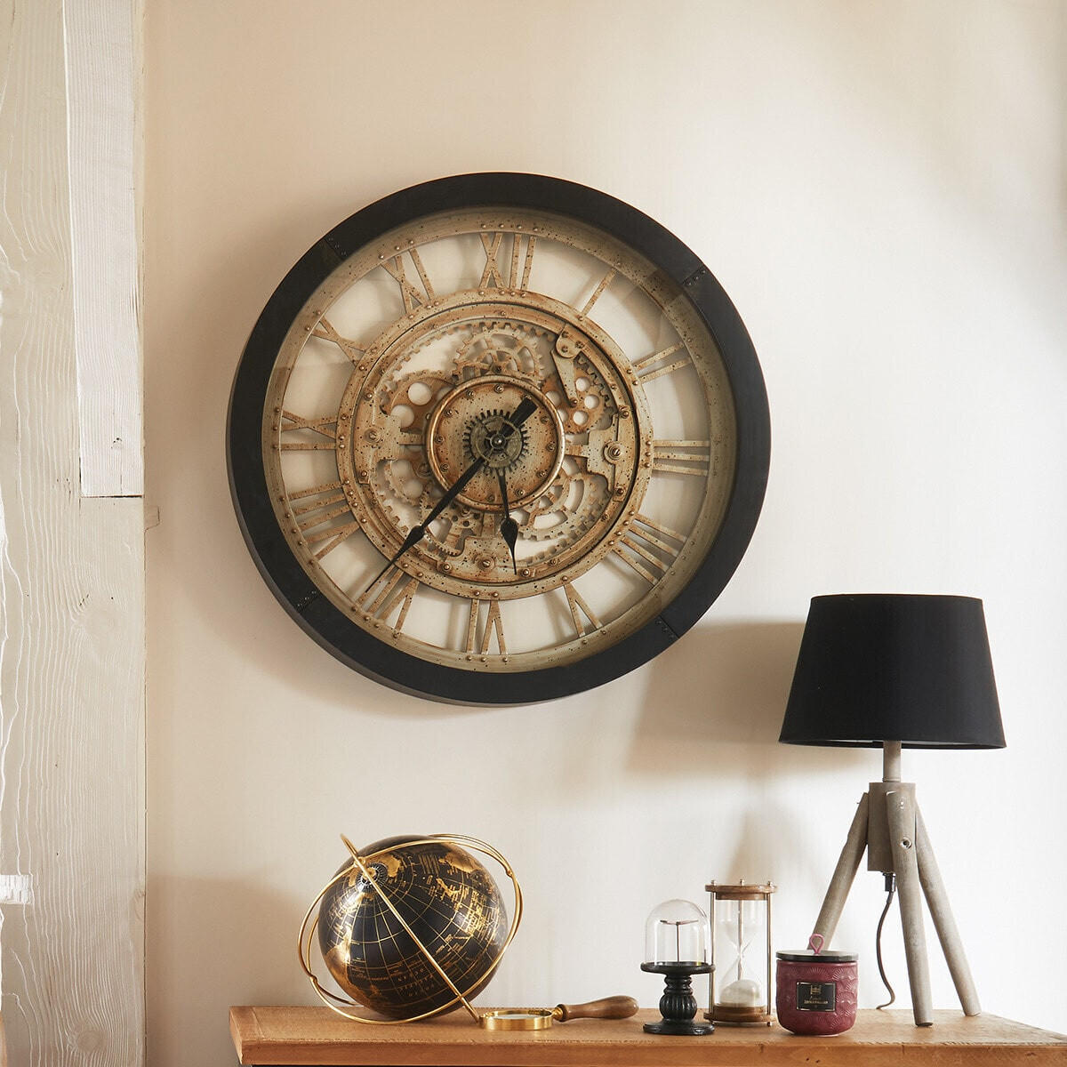 WANDUHR industrieller Stil 61,5/61,5/61,5 cm - Braun, Kunststoff (61.5/61.5/61.5cm) - Atmosphera Createur d´interieur