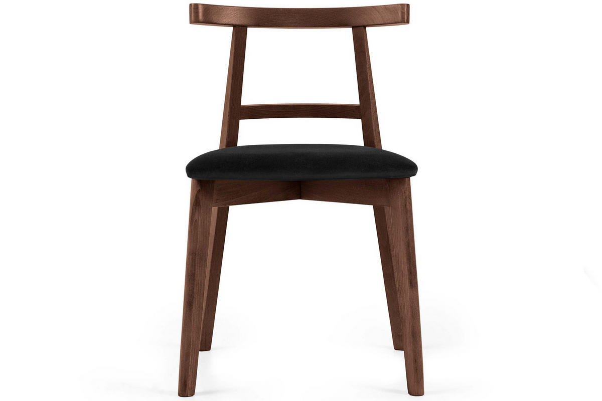 ESSTISCHSTÜHLE LILIO 2 St Vintage, Schwarz / mittelbraun - Schwarz/Braun, Holz/Textil (47/76/45cm) - KONSIMO®