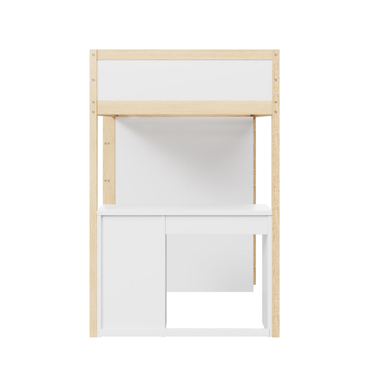 HOCHBETT 90/200 cm aus Holzwerkstoff mit Schreibtisch, Stauraumschrank und flexiblem Aufbau, Natur Holzwerkstoff - Naturfarben, Holzwerkstoff (90/200cm) - Redom