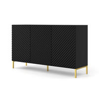 KOMMODE Schwarz, Gold 150/87/42 - Schwarz, Holzwerkstoff (150/87/42cm) - RAUMHIRSCH FURNITURE