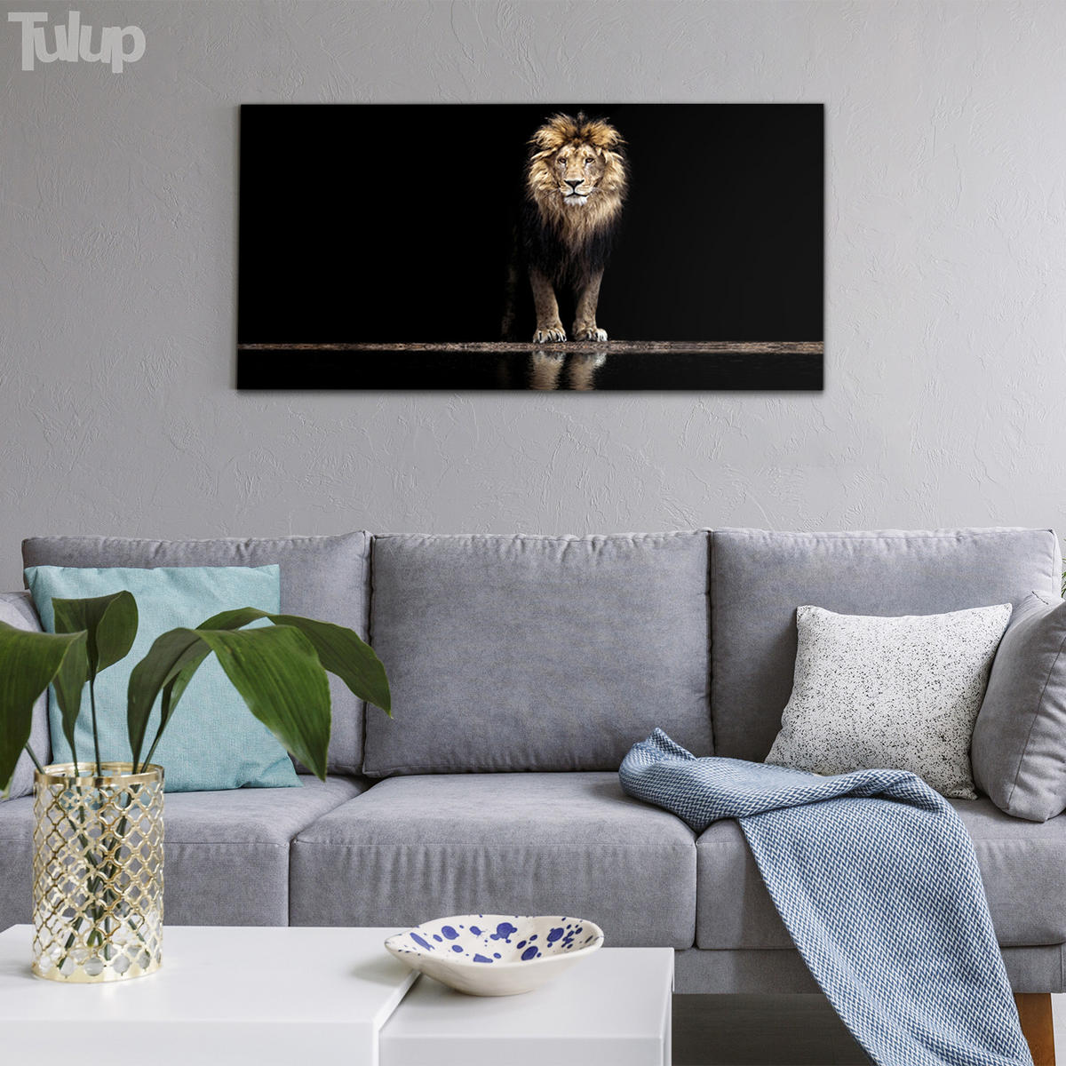 GLASBILD 140x70 cm Wildes Tier - Schwarz, Glas (140/70cm) - TULUP