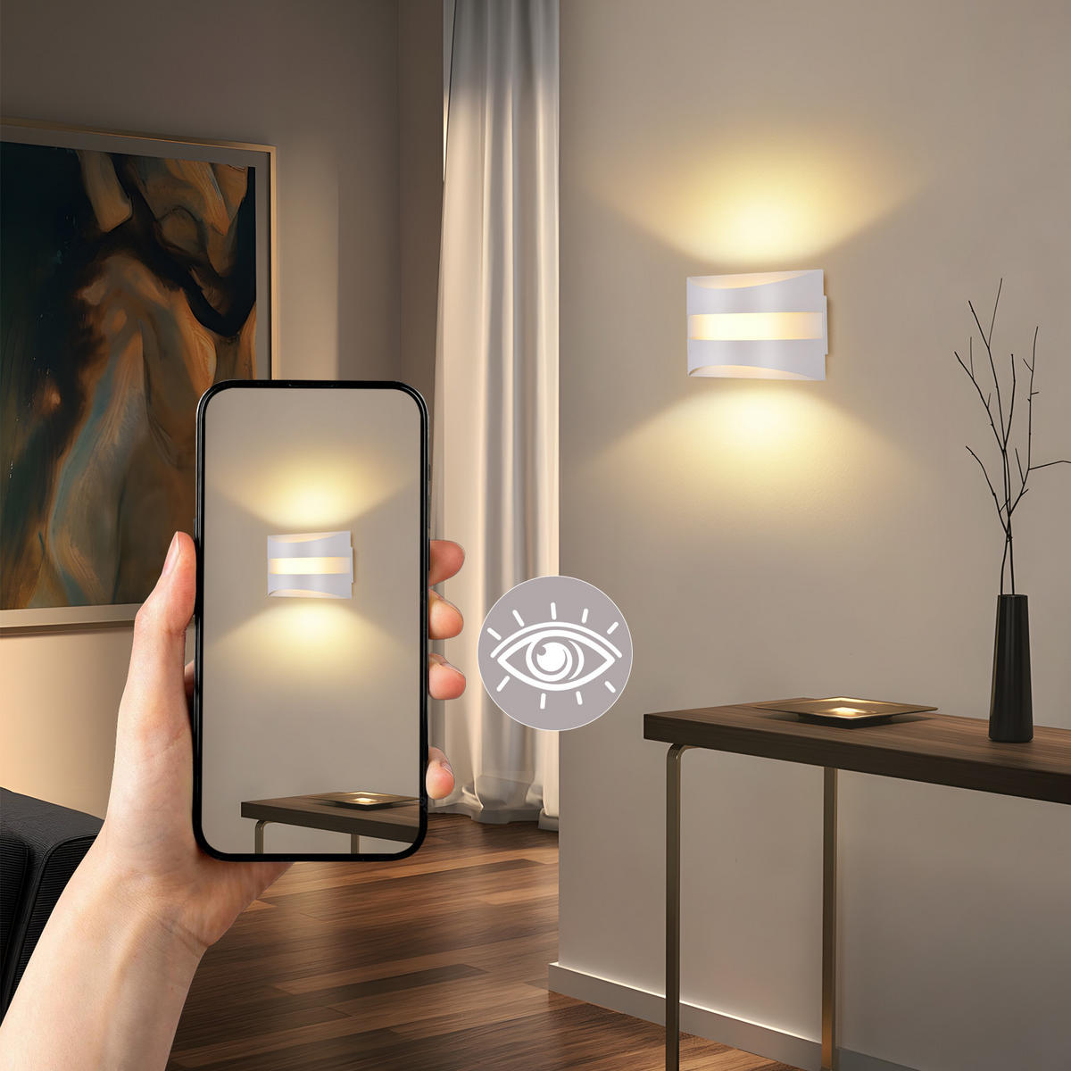 LED-WANDLEUCHTE Twinkling 21/13/8 cm - Weiß, Metall (13/8/21cm) - ZMH