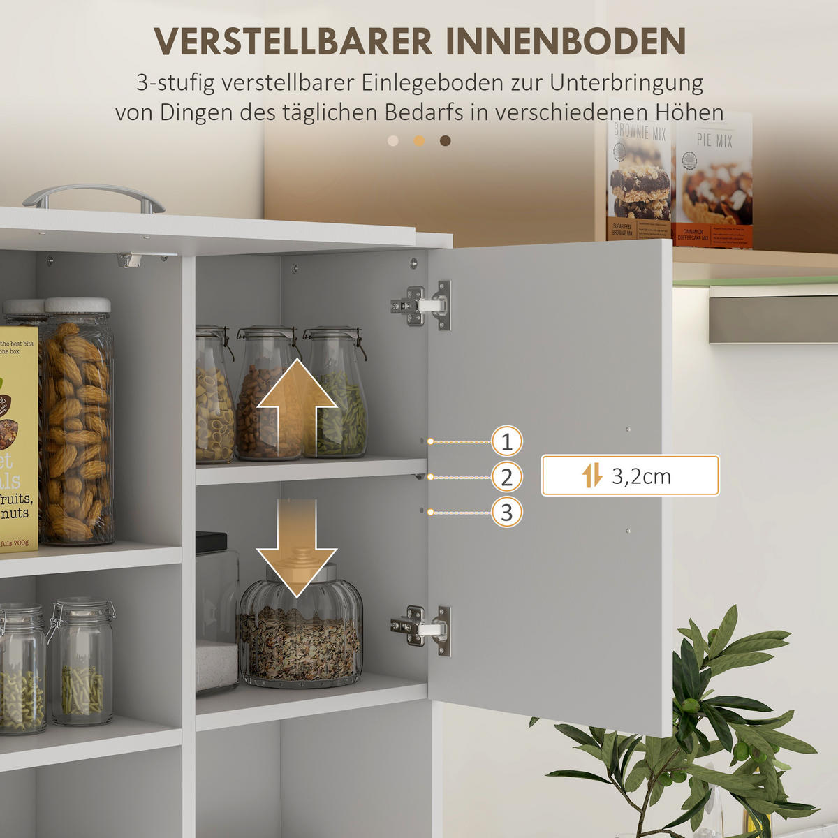 KÜCHENSCHRANK, MDF, Weiß, 89L x 39,5B x 168H cm - Weiß, Holzwerkstoff (39.5/168/89cm) - HOMCOM
