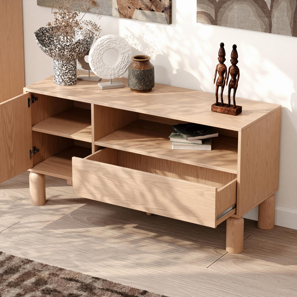 TV-LOWBOARD SENA - Naturfarben, Holzwerkstoff (120/61.6/40.6cm) - Idohome