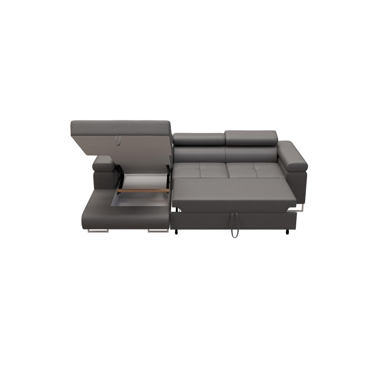 ECKSOFA VEMO MINI Links Creme Velour-Stoff Kompakter Komfort für Wohnräume - Creme, Textil (200/270cm) - Barchello