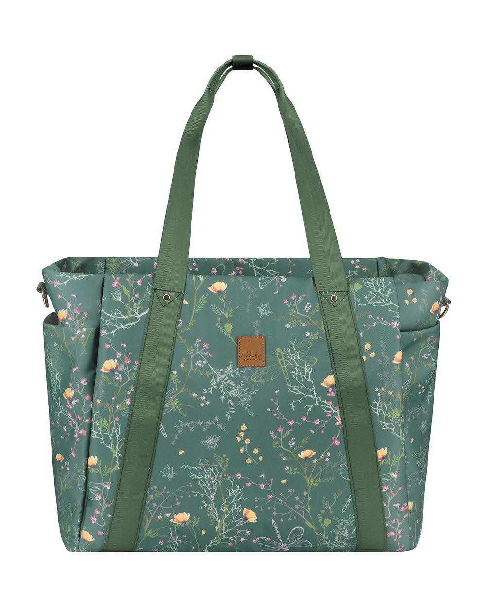 WICKELTASCHE Florence grün Wickelunterlage, Flaschentaschen, Reißverschluss, Kinderwagenclips - Grün, Textil (17/43/35cm) - Kikka boo