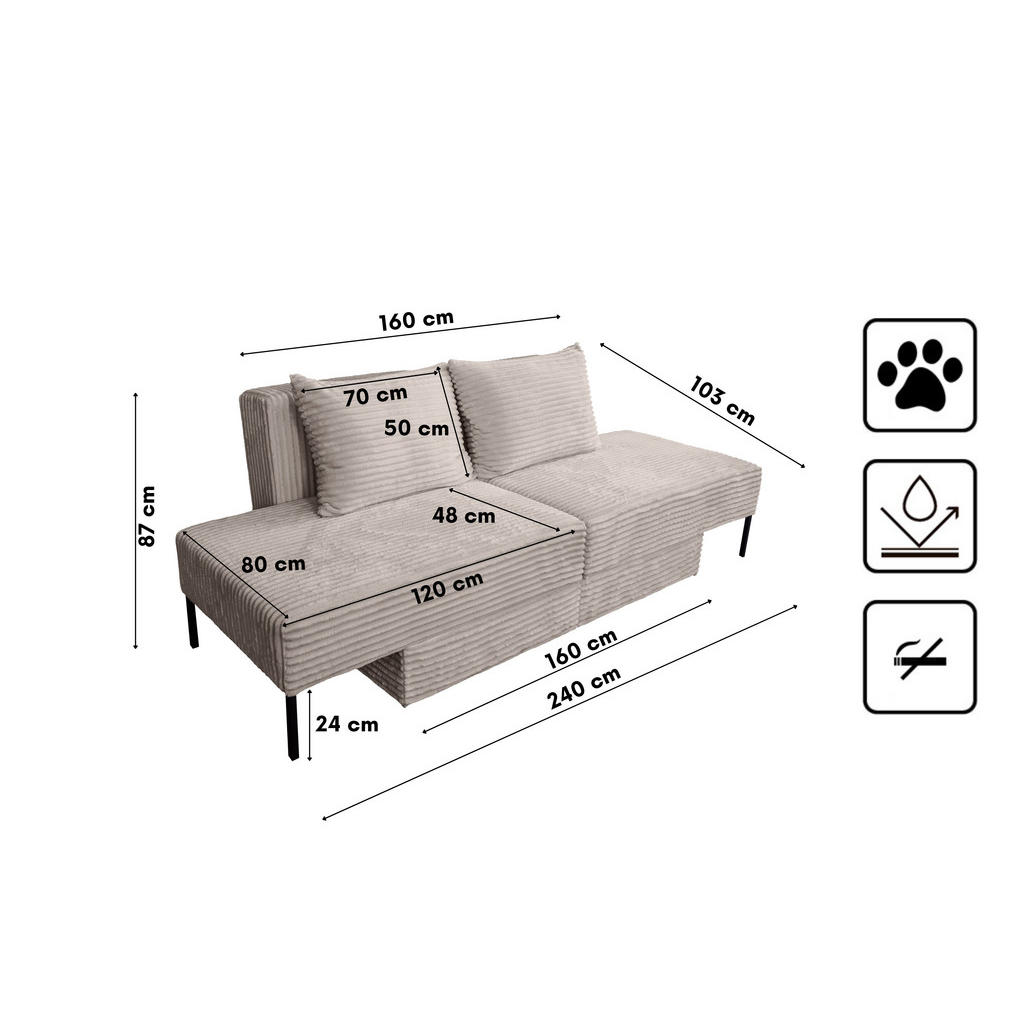 Thumbnail - Kaiser Möbel Bett, Beige, Textil, Füllung: Federn, 160x200 cm, Schlafzimmer, Betten
