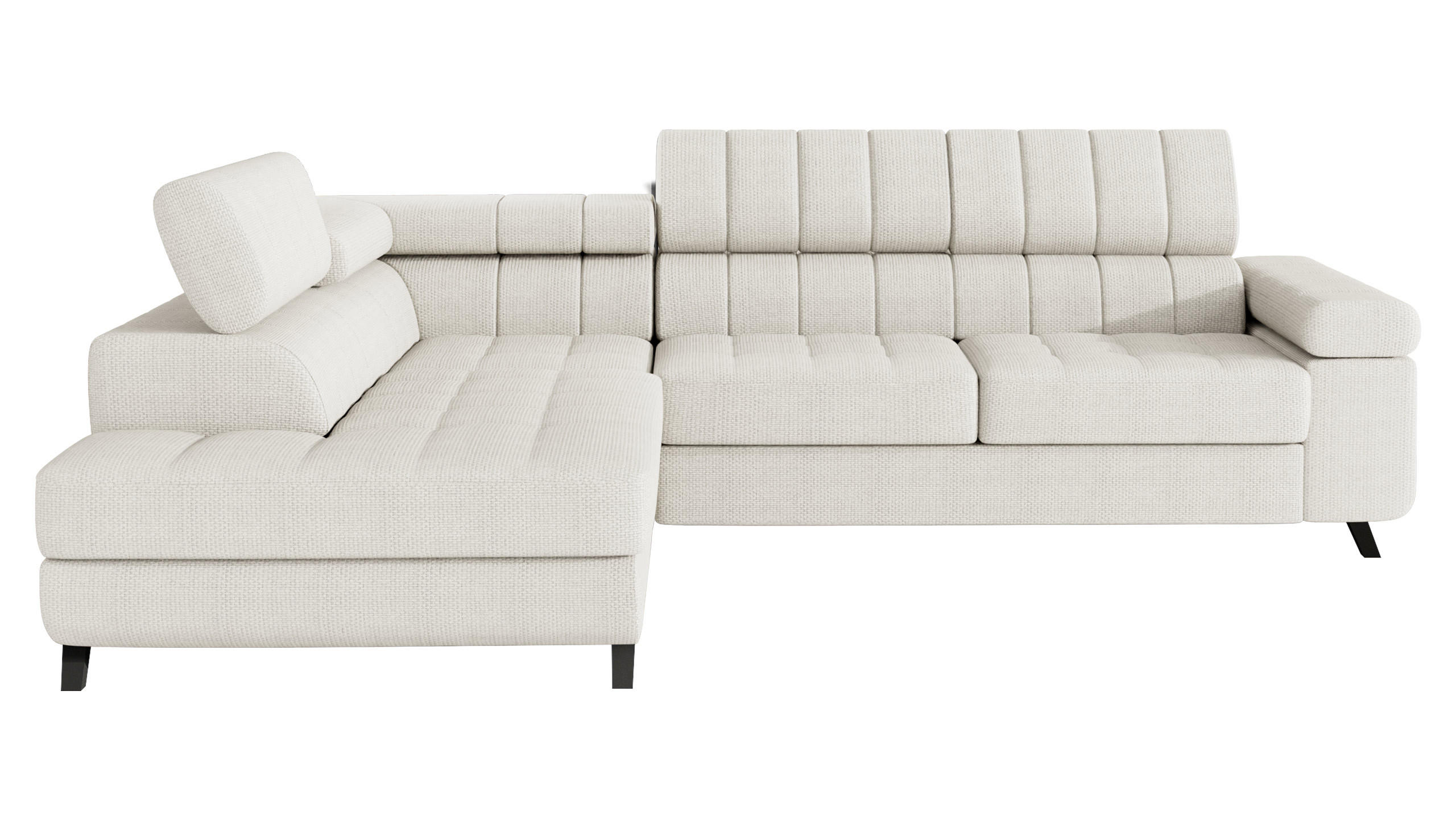 ECKSOFA Nord, Seite: Links - Schwarz/Cappuccino, Holz/Textil (264/203cm) - MIRJAN24