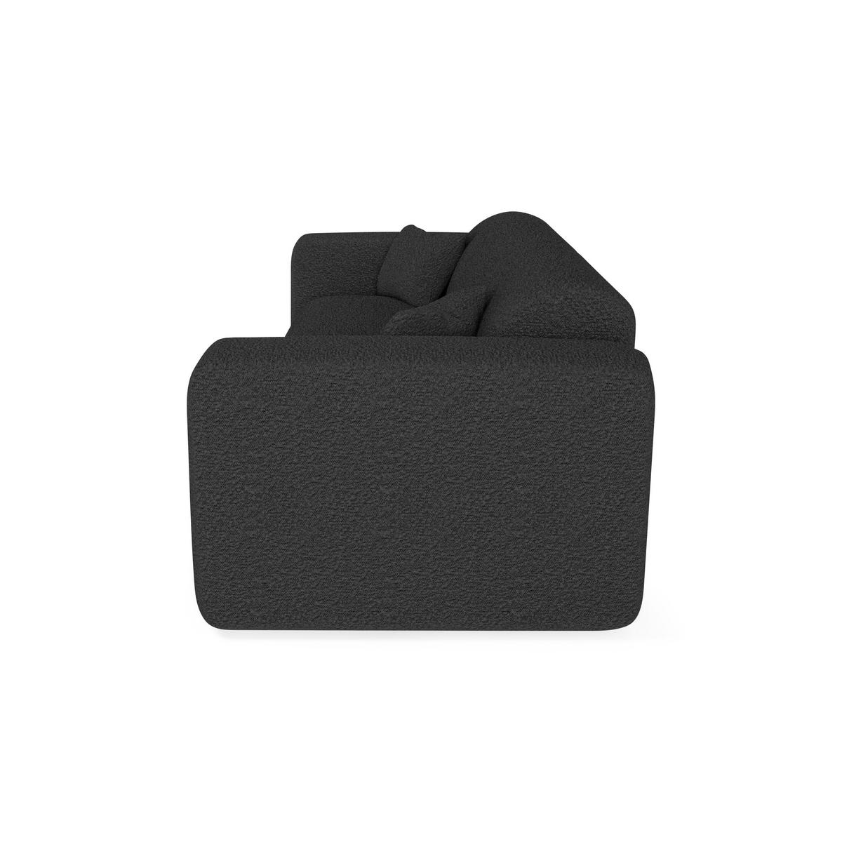 SCHLAFSOFA GERADE Bouclé-Stoff Dunkles Anthrazit 214cm - Anthrazit, Textil (214/73/95cm) - Sia Home