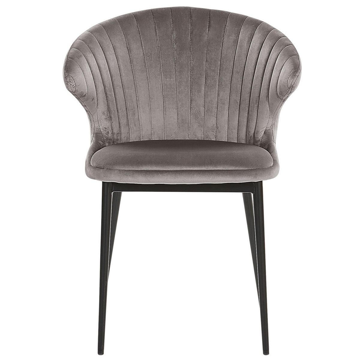 ESSZIMMERSTUHL 2er-Set Samtstoff Grau Augusta - Grau, Textil/Metall (59/81/50cm) - Beliani