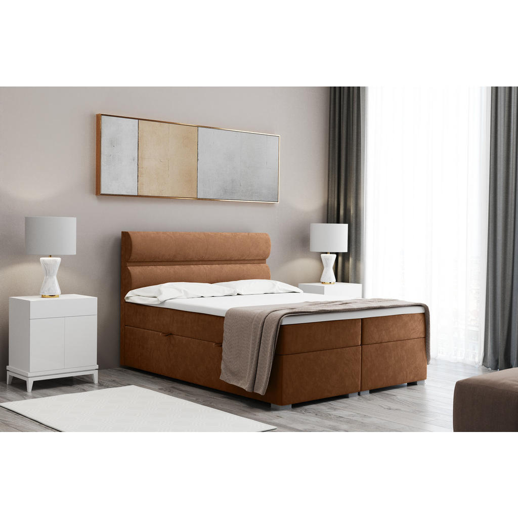 Thumbnail - Kaiser Möbel Boxbett, Kupfer, Textil, H3, Höhe ca. 20 cm, einzeln stellbar,Rechteckig, eckig, 120x200 cm, Reach, Schlafz...