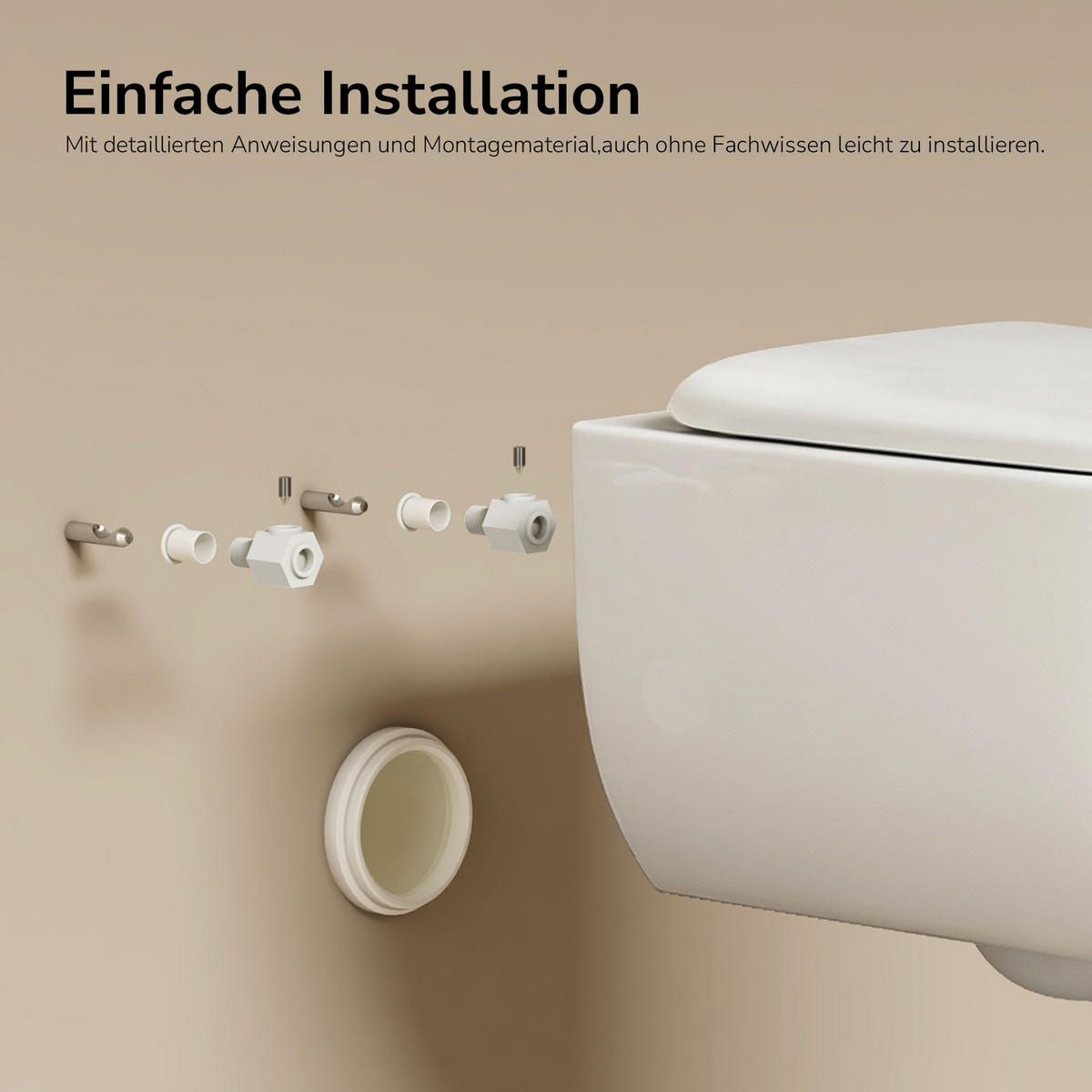 WAND-WC Spülrandlose CT03 55,5/36,5 cm Glänzend-Weiß - Weiß, Keramik (36.5/36/55.5cm) - EMKE