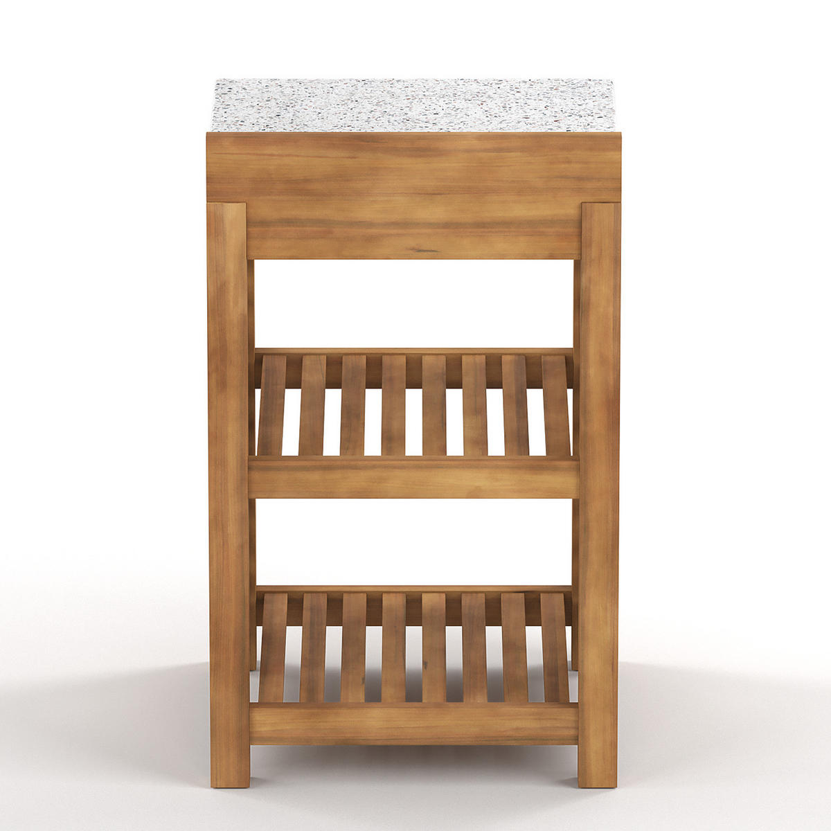 GARTENKÜCHENREGAL - Akazie massiv - Beige - Beige, Holz (52/86/52cm) - home24