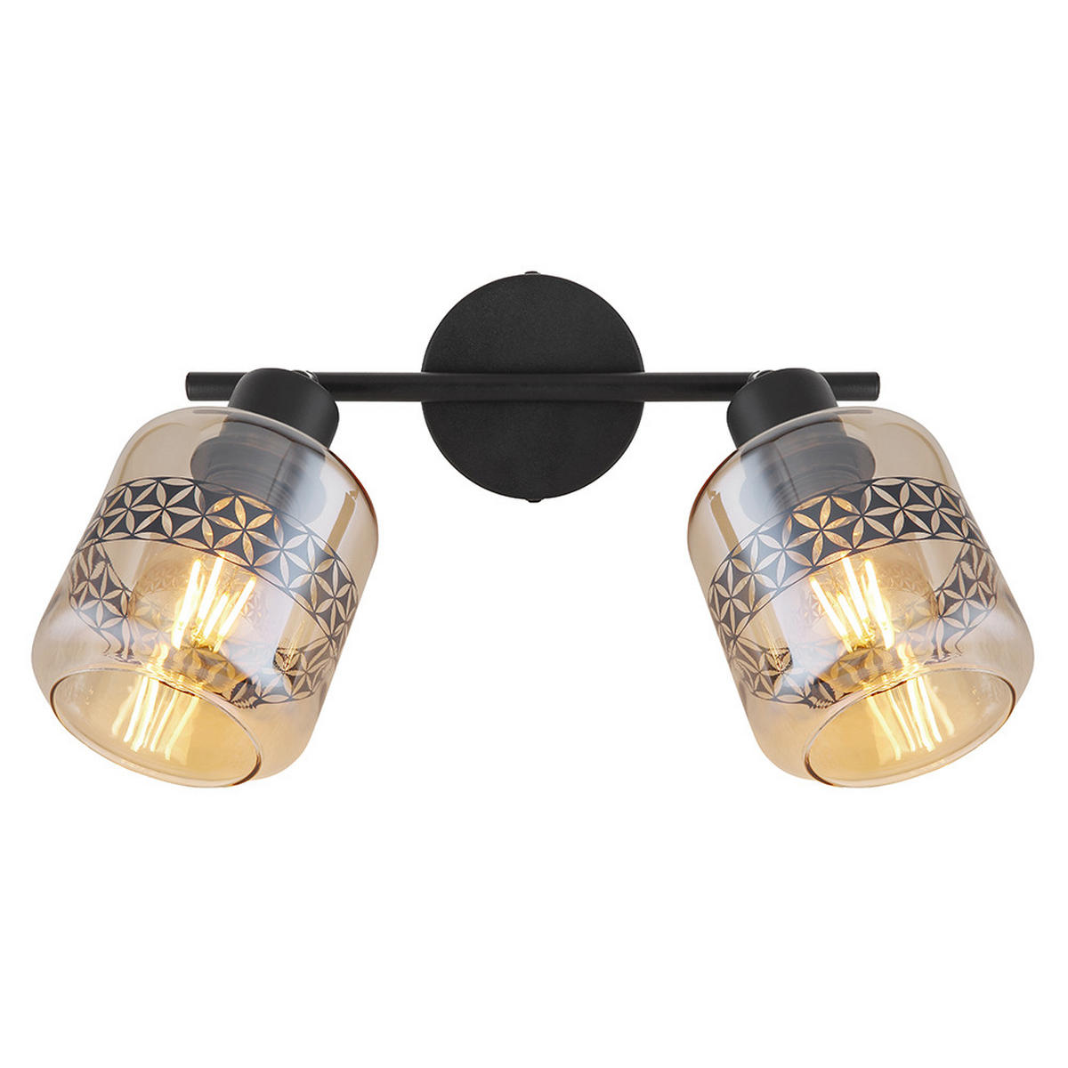 DECKENLEUCHTE Metall Glas Schwarz - Schwarz, Glas (29.5/11/25cm) - Globo Lighting