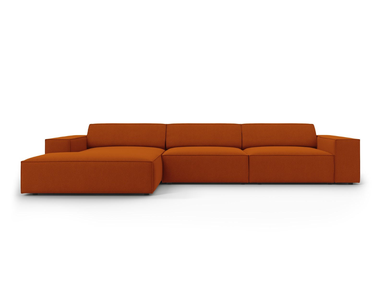 ECKSOFA links Jodie aus strukturiertem Stoff terrakotta 4 Sitzplätze - Terra cotta, Textil (166/284cm) - Micadoni