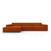 ECKSOFA links Jodie aus strukturiertem Stoff terrakotta 4 Sitzplätze - Terra cotta, Textil (166/284cm) - Micadoni