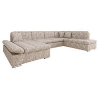 ECKSOFA Bergen Premium, Seite: Links - Silberfarben/Cappuccino, Holz/Textil (345/76/205cm) - MIRJAN24