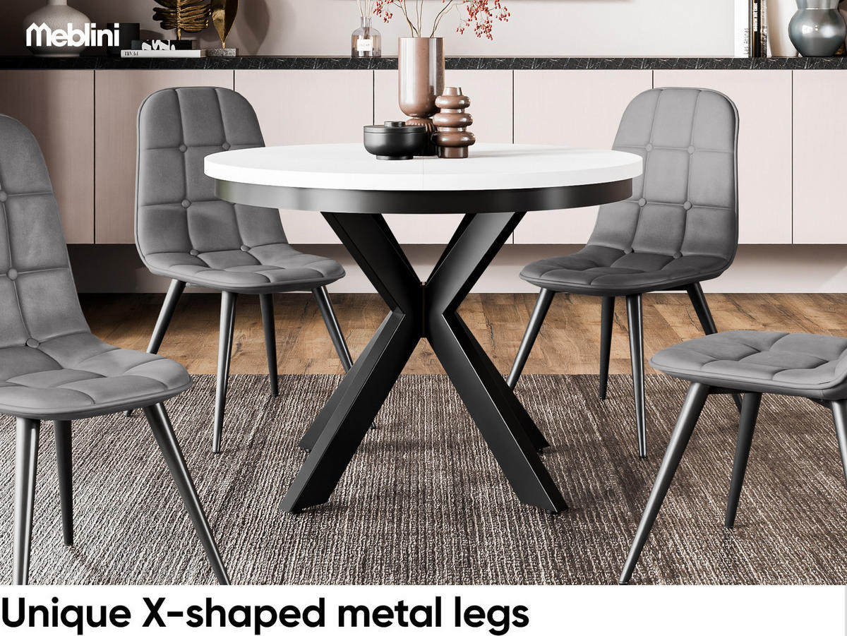 ESSTISCH BAGIO - Schwarz/Weiß, Holzwerkstoff (100/100/77cm) - Meblini