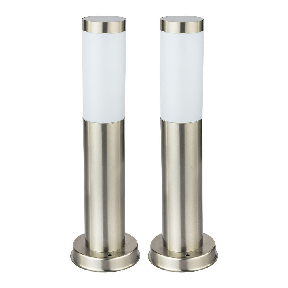 LED WEGELEUCHTE Silber Aluminium 2er Set - Silberfarben, Kunststoff (7.8/7.8/45cm) - Globo Lighting