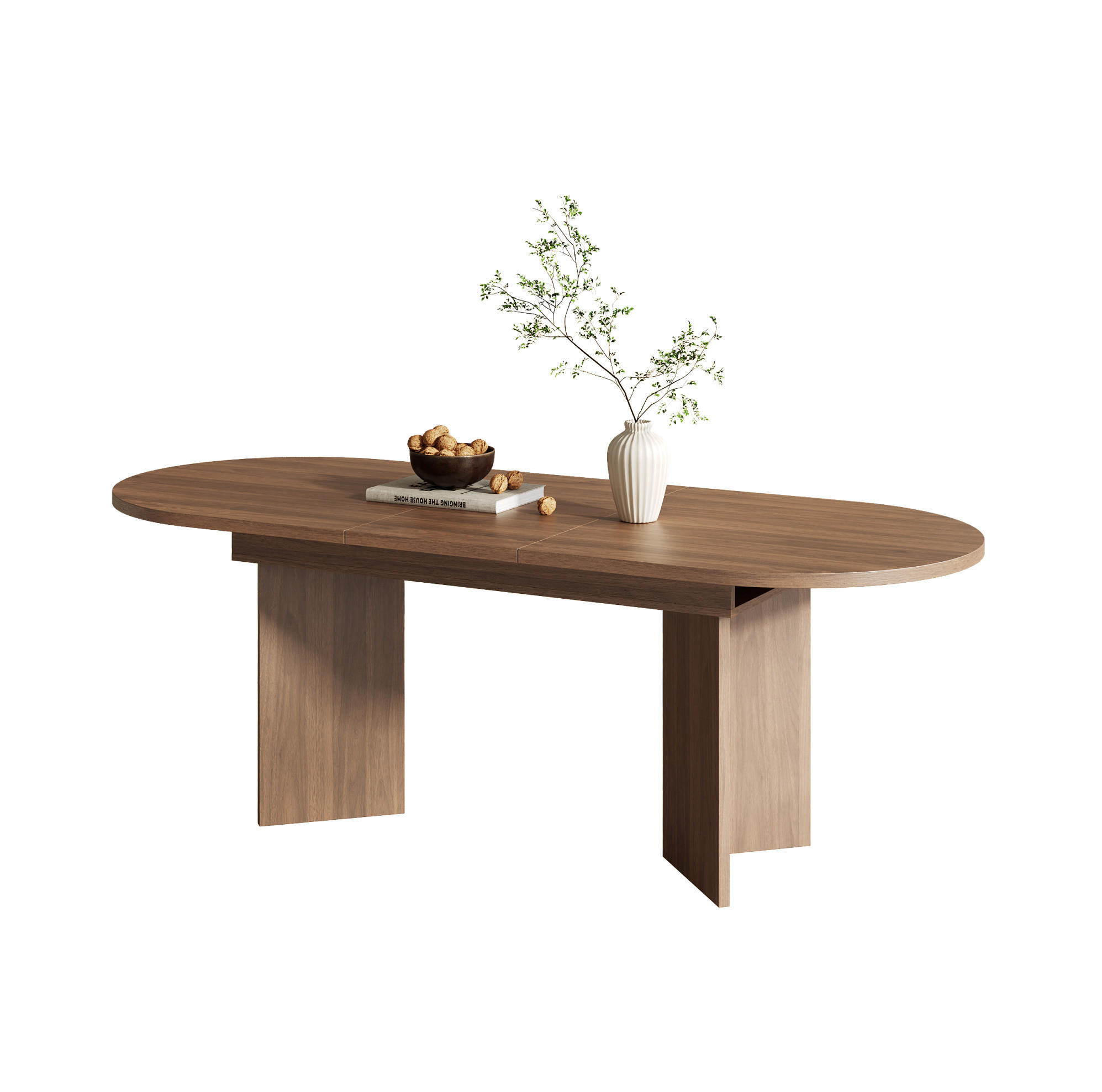 ESSTISCH 140/180/90 cm in Nussbaumoptik, ausziehbar mit abgerundeten Ecken - Walnussfarben, Holzwerkstoff (180/90/75cm) - Flora Grace