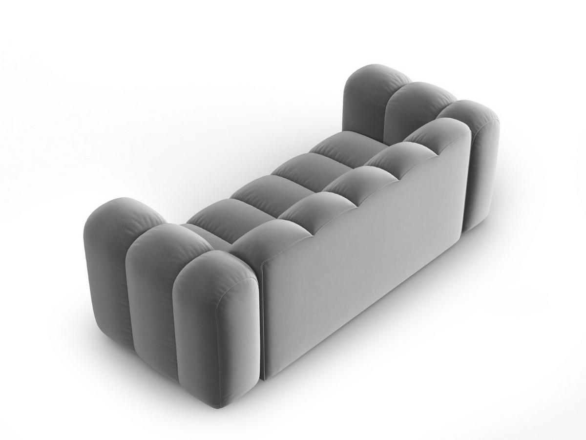 SOFA Lupine aus Samt grau 2 Sitzplätze - Grau, Textil (200/70/95cm) - Micadoni
