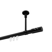 GARDINENSTANGE INNENLAUF Sonette Zoena 400 cm (geteilt in 2 x 200 cm), 1-läufig, 20 mm Ø Schwarz - Schwarz, Metall (400cm) - INTERDECO