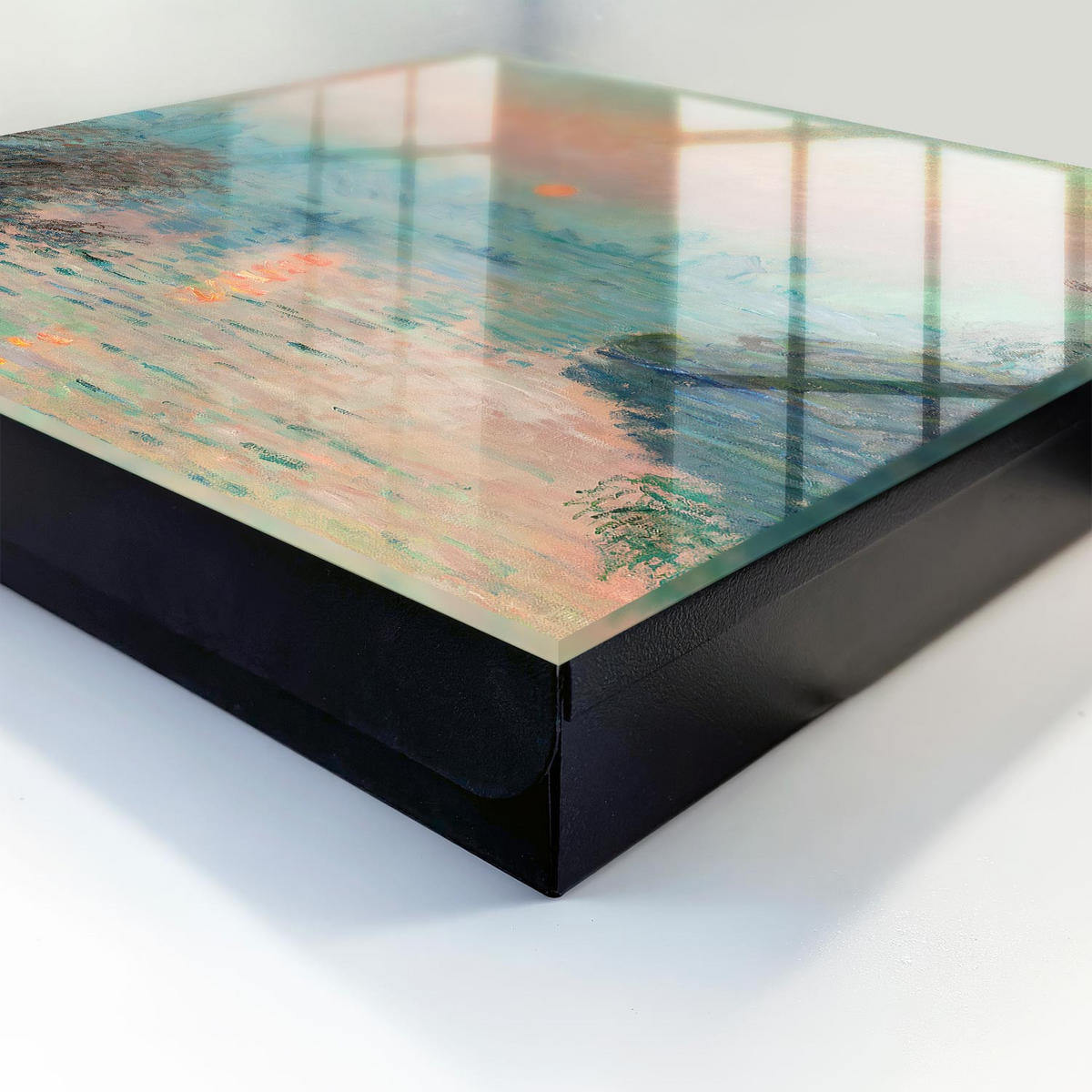 SCHLÜSSELBOX Schwarz 30x30 cm- Türöffnung nach rechts - Romantische Landschaft - Blau, Metall (30/30/5cm) - TULUP