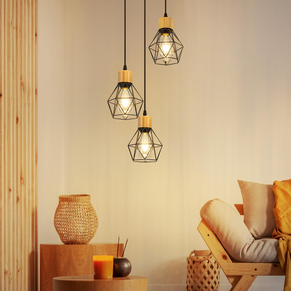 PENDELLEUCHTE Delphine 24/15/146 cm - Schwarz, Metall (24/15/146cm) - ZMH