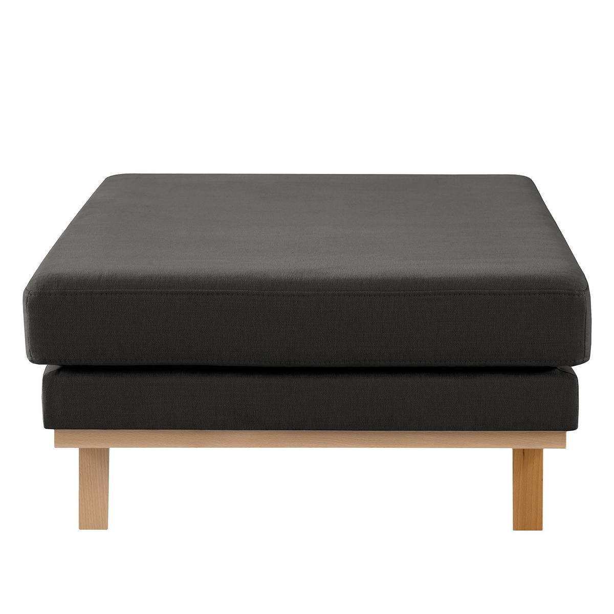 HOCKERBANK - Anthrazit/Buchefarben, Buchenholz/Textil (180/43/81cm) - home24