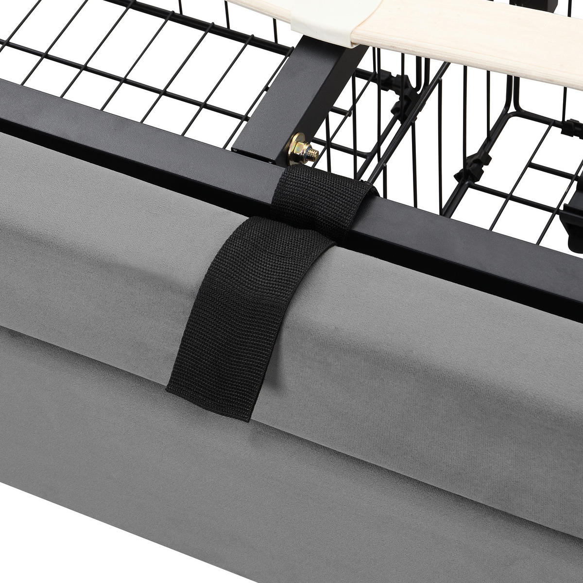 POLSTERBETT 160/200 cm Grau aus Samt mit Stauraum - Grau, Textil (160/200cm) - OKMYHOME