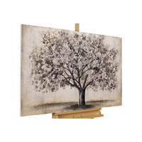 ACRYLBILD HANDGEMALT 120/80 cm - Beige/Schwarz, Holz/Textil (120/80cm) - KUNSTLOFT