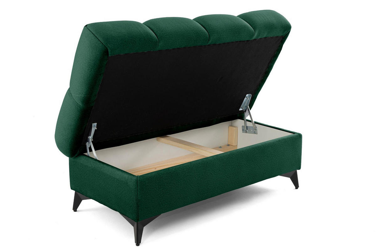 POUF PUDDING 110 x 60 cm Velours Grün - Schwarz/Grün, Holz/Textil (110/43/60cm) - Muffo