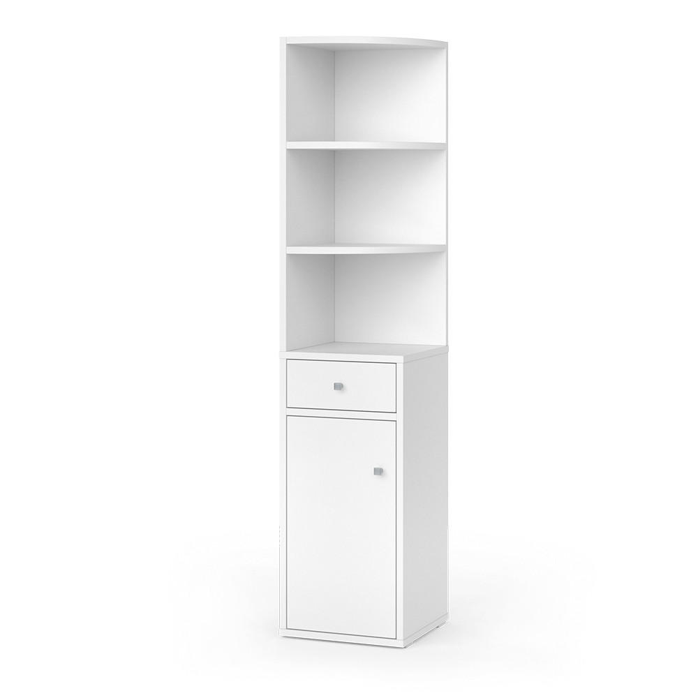 ECKREGAL Larry Weiß 30 x 135.5 cm mit Tür und Schublade - Weiß, Holzwerkstoff (30/135.5/30cm) - Vicco