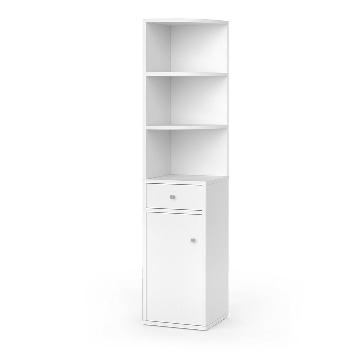 ECKREGAL Larry Weiß 30 x 135.5 cm mit Tür und Schublade - Weiß, Holzwerkstoff (30/135.5/30cm) - Vicco