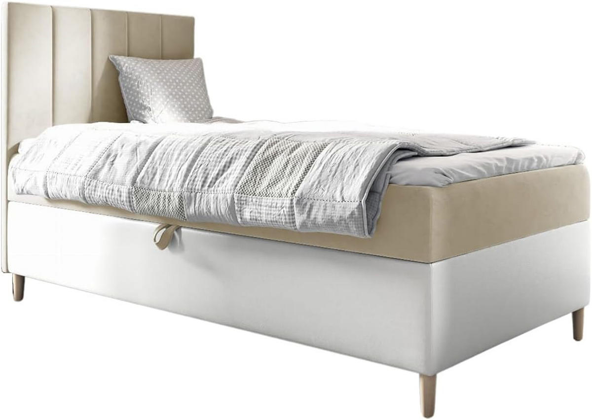 KINDERBETT MAYA 1 - Beige/Weiß, Holzwerkstoff (92/208cm) - Meblini