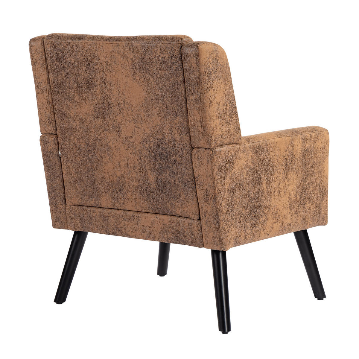 POLSTERSTUHL Wildleder-Optik mit Tufting, Massivholzbeinen 68/76/88 cm Dunkelbraun 130 kg - Dunkelbraun, Textil (76/88/68cm) - Redom