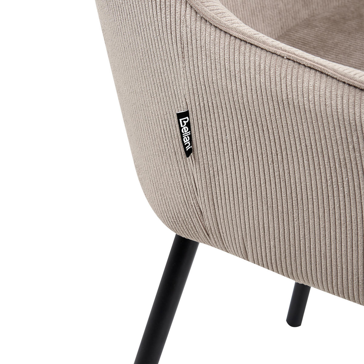 ESSZIMMERSTUHL 2er-Set Beige Loverna - Beige/Schwarz, Textil (54/87/63cm) - Beliani