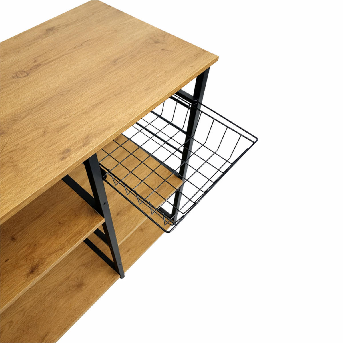 KÜCHENREGAL Holzoptik Metall Eichefarben Schwarz Küchenorganizer 84x90x40 cm - Eichefarben/Schwarz, Holzwerkstoff/Metall (90/84/40cm) - Begryf