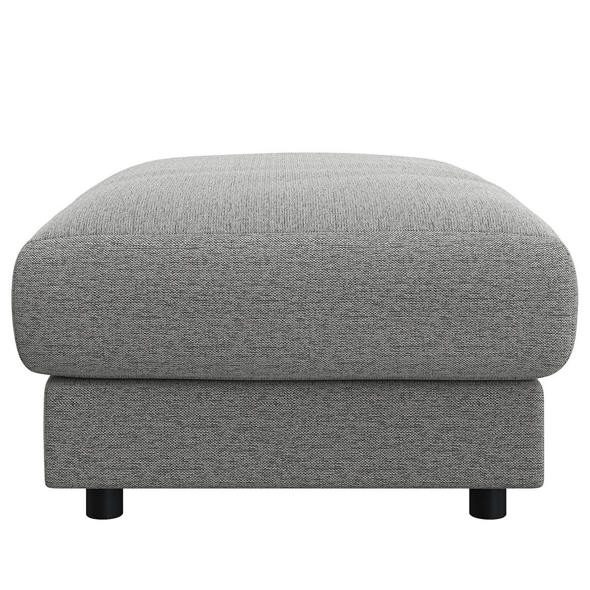 POLSTERHOCKER - Hellgrau/Schwarz, Holz/Kunststoff (107/77/41cm) - home24