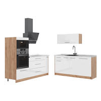 KUCHYŇA Fame-Line, Biely vysoký lesk/Dub Goldkraft, 340 cm, AP Marble - biela s vysokým leskom/dub medový, kompozitné drevo (340/153.6/60cm) - Vicco