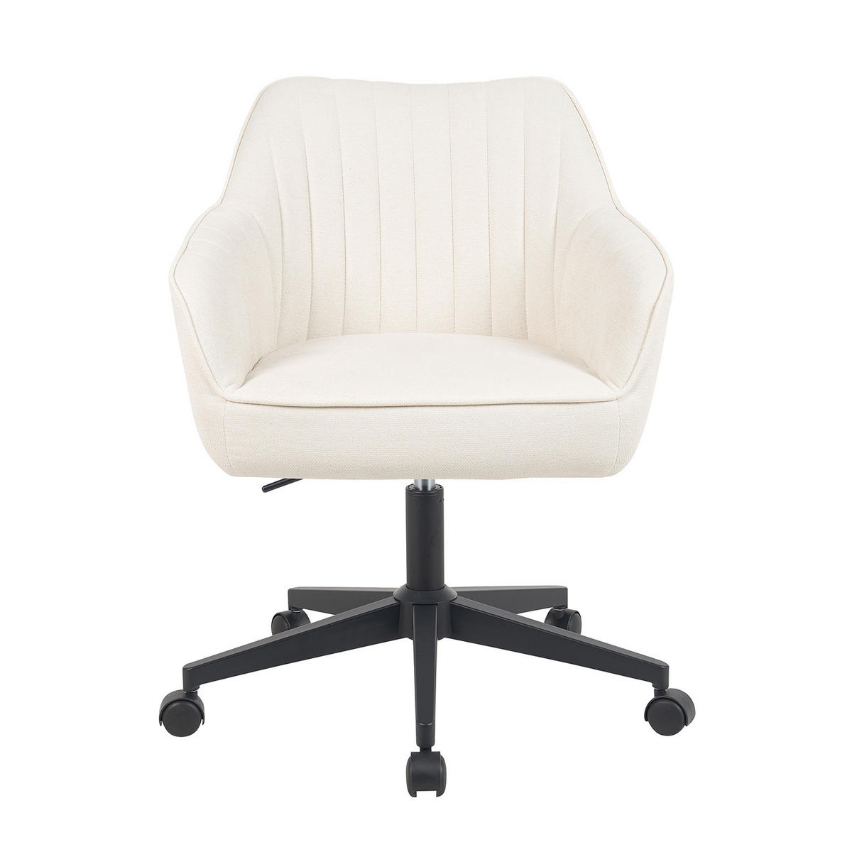 BÜROSTUHL Mika-Elio 2er-Set - Creme/Schwarz, Textil/Metall (60/79/61cm) - DUBI Möbel