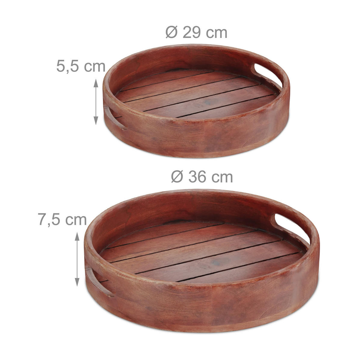 2-TLG.TABLETT-SET - Braun, Holz (36/7.5/36cm) - Relaxdays